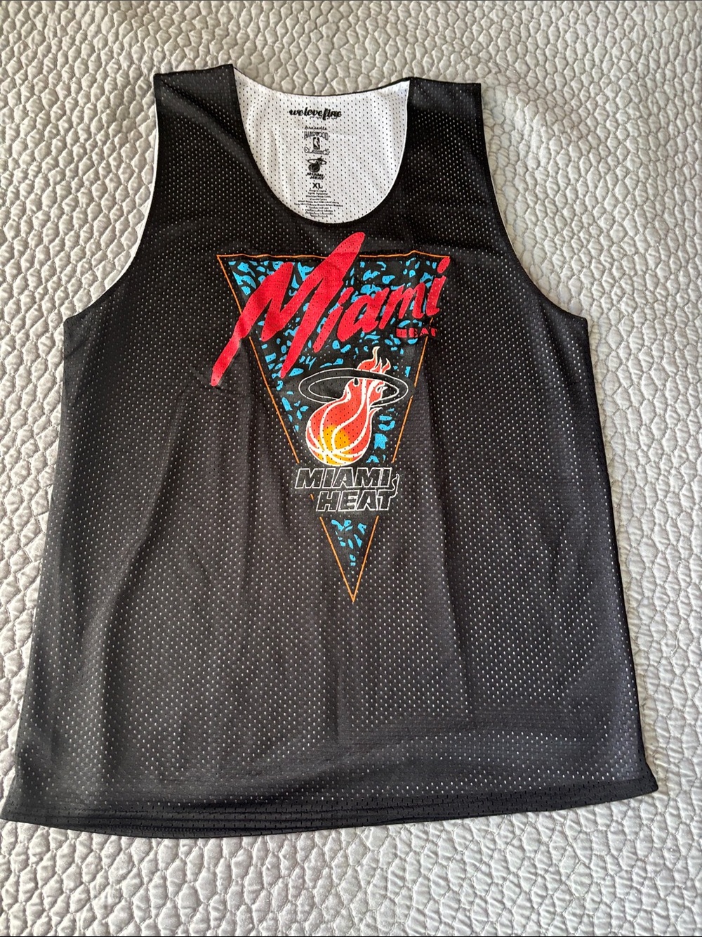 Love Black Miami Heat Mesh Jersey with Red Logo